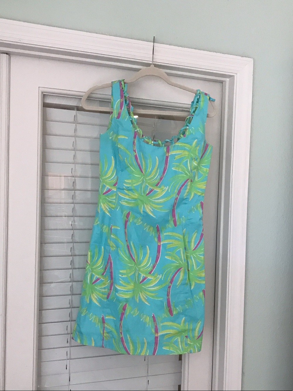 Lilly Pulitzer Turquoise Dress with Yellow-Green and Pink Accents